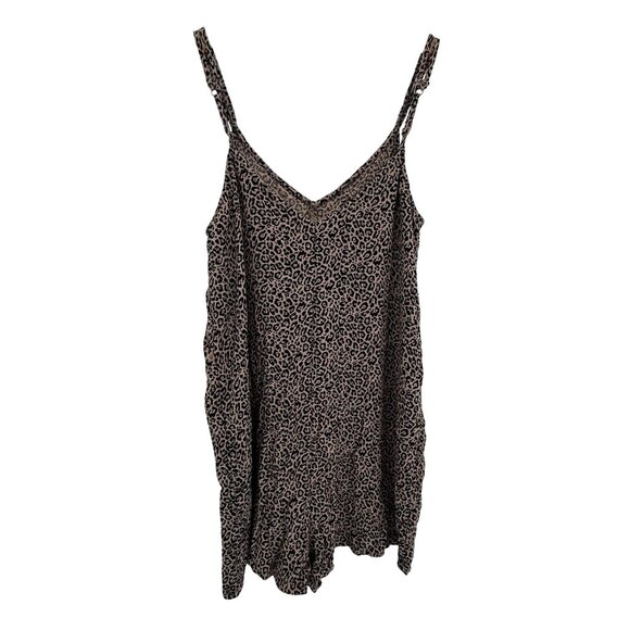 2/$18 SALE! American Eagle Cheetah Romper Womens S Flowy Spaghetti Strap Shorts - Picture 1 of 7